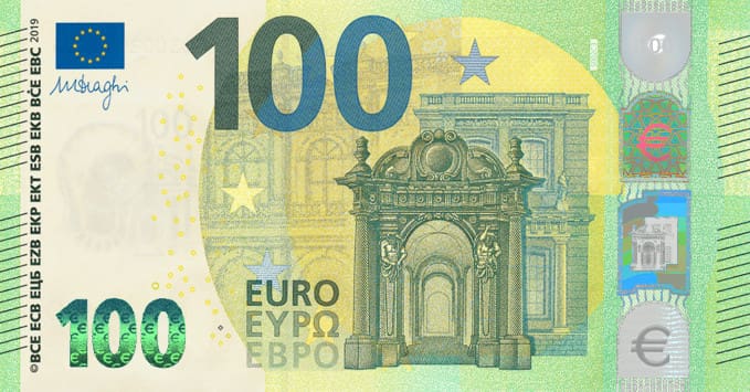 100 euron setelin etupuoli