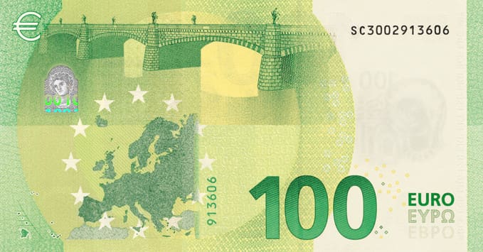 100 euron setelin takapuoli