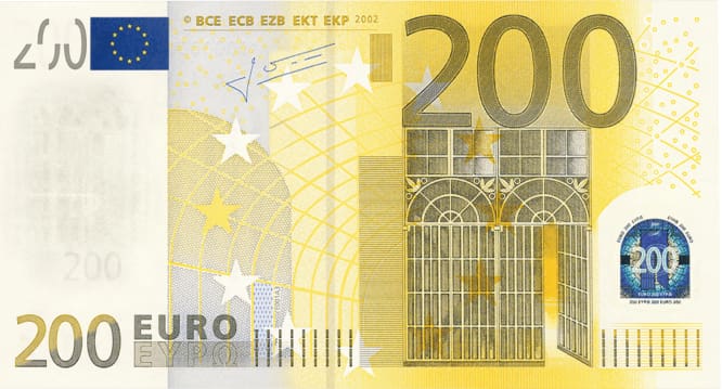200 euron setelin etupuoli