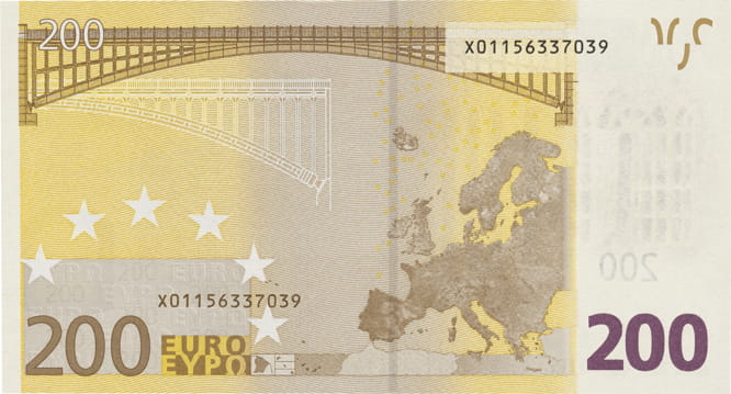 200 euron setelin takapuoli