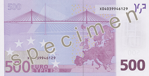 500 euron setelin takapuoli