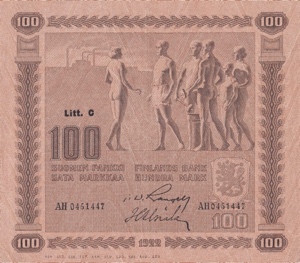 100 markkaa 1922