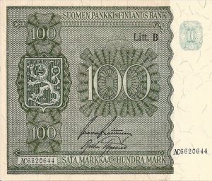 100 markkaa 1945