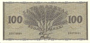 100 markkaa 1955