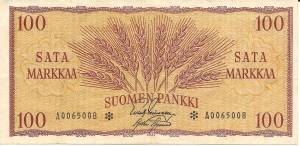 100 markkaa 1957