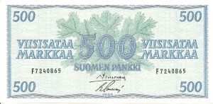 500 markkaa 1956