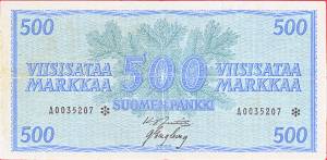 500 markkaa 1956