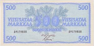 500 markkaa 1956