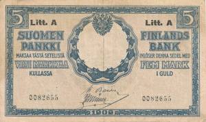 5 markkaa 1909