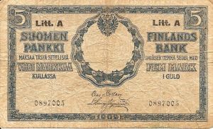 5 markkaa 1909