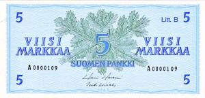 5 markkaa 1963