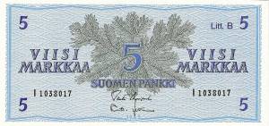 5 markkaa 1963